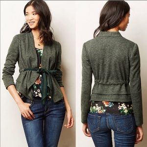 Cartonnier Draped Peplum Sweater Jacket
